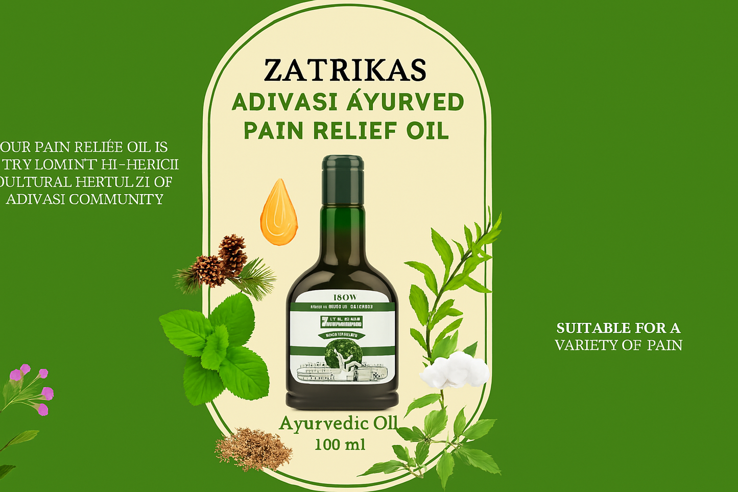 Adivasi Ayurved Pain Relief Oil 100ml(Pack Of 1) SALE - 20 % Off