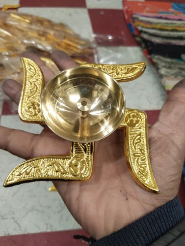 Brass Swastik Diya