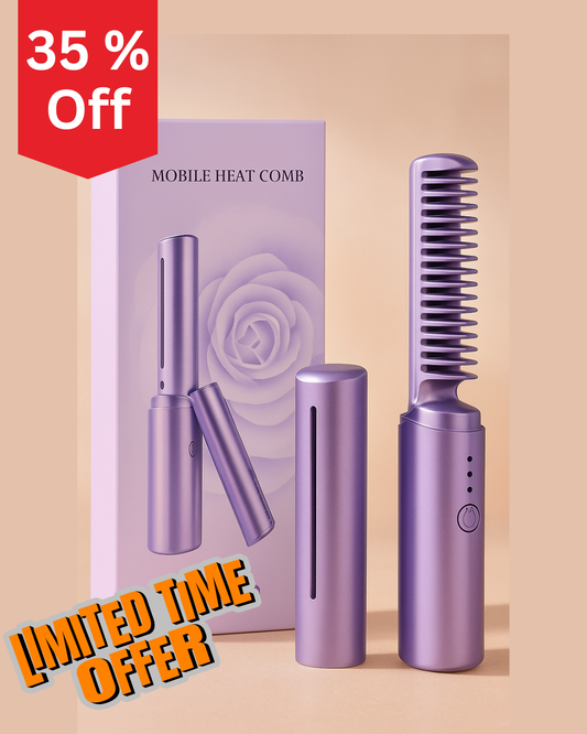 Meneflix Portable Mini Cordless Hair Straightener Hot Comb