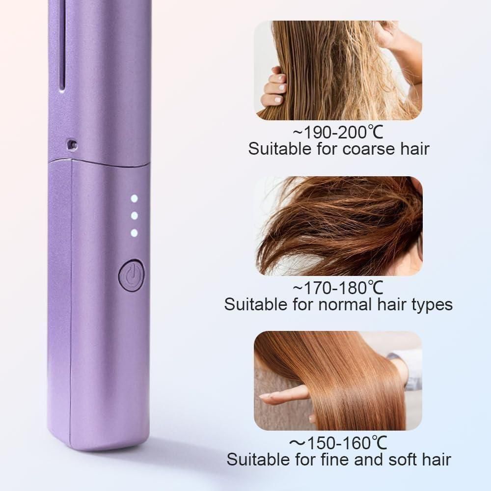 Meneflix Portable Mini Cordless Hair Straightener Hot Comb