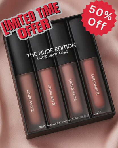 The Nude Edition Liquid Matte Lipstick Set of 4 (16ml)