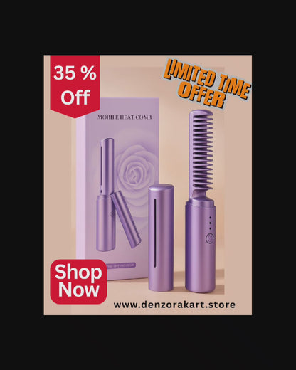 Meneflix Portable Mini Cordless Hair Straightener Hot Comb