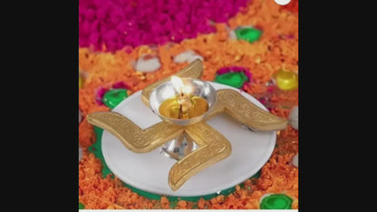 Brass Swastik Diya